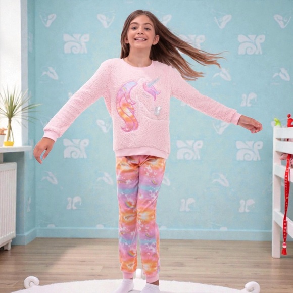 Sleep On It Other - Sleep On It Cozy Pink Unicorn Kids Pajamas Set